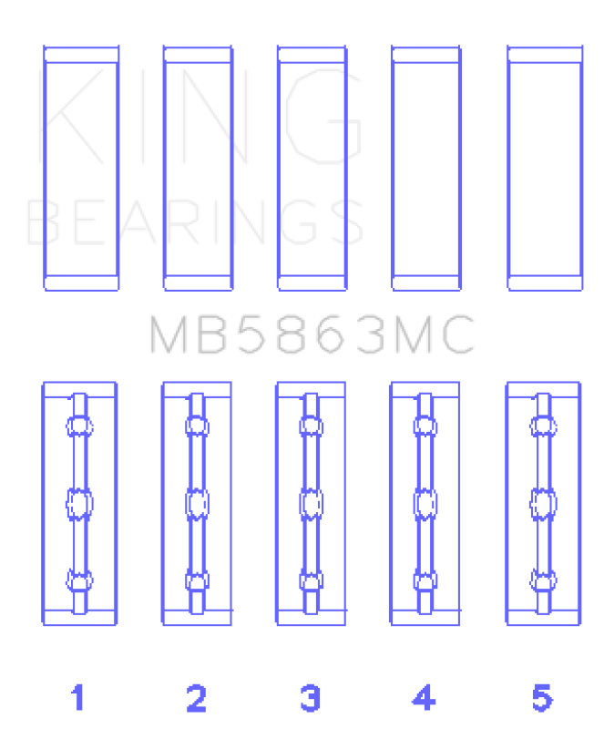 King Engine Bearings Toyota 3Ur-Fe (Size +0.75mm) Main Bearing Set-Bearings-Grocery Getter Performance