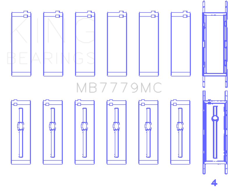 King Engine Bearings Toyota Supra B58 Main Bearing Set - Size +0.26mm-Bearings-Grocery Getter Performance