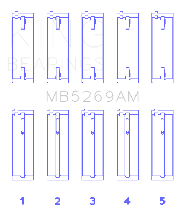 King Engine Bearings VW/Audi Aku/Aqm/Cr/Cy/Jk/Jr/Ky/Ra (Size +0.25mm) Main Bearing Set-Bearings-Grocery Getter Performance