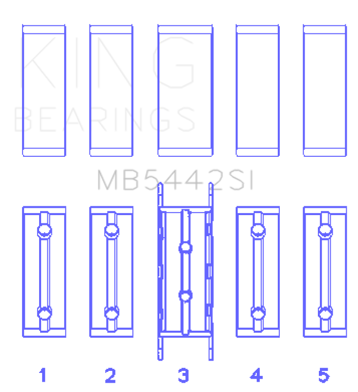 King Ford/Mazda Duratec 2.0/2.3 DOHC (Size 0.25) Silicon Bi-Metal Aluminum Main Bearing Set-Bearings-Grocery Getter Performance