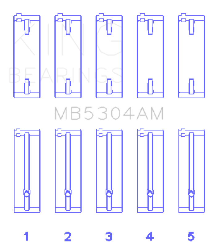 King Kia/Mazda DOHC 16 Valve/SOHC 16 Valve/SOHC 8 Valve (Size +0.75) Main Bearing Set-Bearings-Grocery Getter Performance