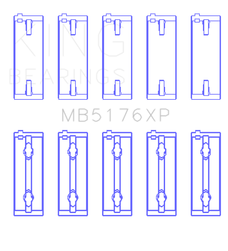 King Mitsubishi 4G91/4G92/4G93 16V (Size STD) XP - Series Performance Main Bearing Set-Bearings-Grocery Getter Performance