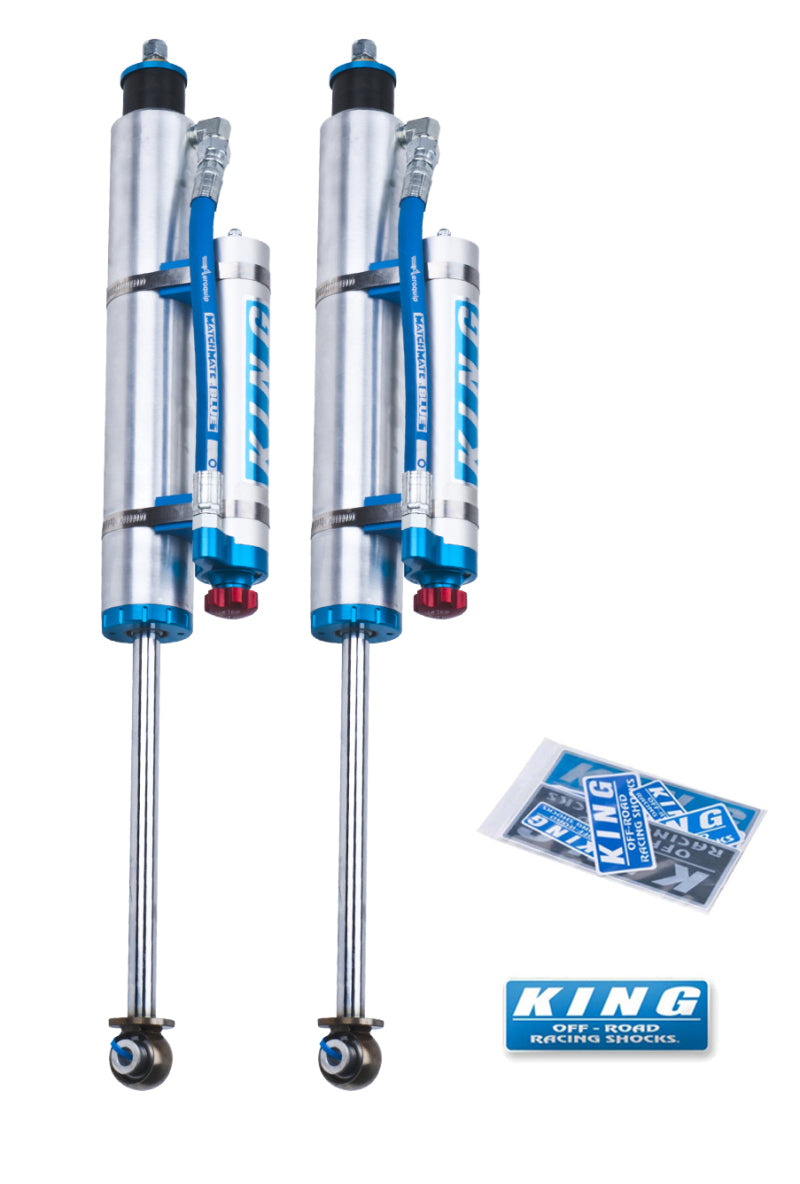 King Shocks 07-18 Jeep Wrangler JK Front 2.5 Dia Piggy Hose Res Shock 3-5in Lift w/Adjuster (Pair)-Shocks and Struts-Grocery Getter Performance