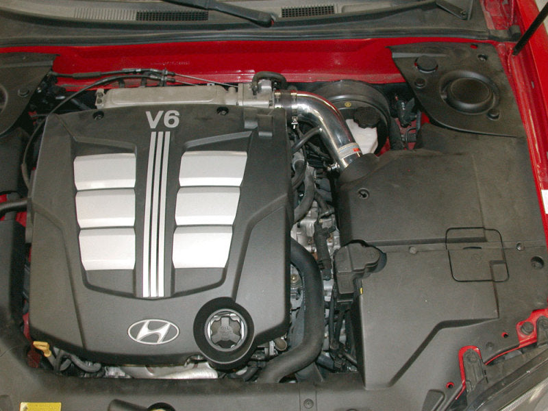 K&N 03 Hyundai Tiburon 2.7L-V6 Silver Typhoon Short Ram Intake-Cold Air Intakes-Grocery Getter Performance