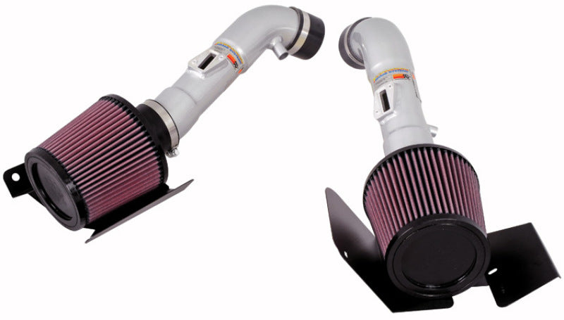 K&N 07-08 350z Dual Silver Typhoon Short Ram Intake-Cold Air Intakes-Grocery Getter Performance