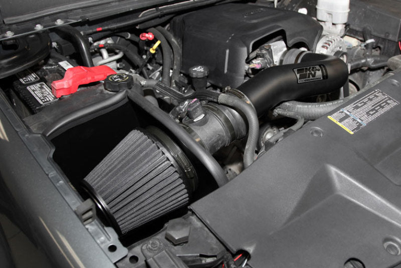K&N 07-08 Chevy Silverado 1500 4.8L/5.3L V8 / 07-08 GMC Yukon 4.8L/5.3L V8 Black Perf Intake Kit-Cold Air Intakes-Grocery Getter Performance