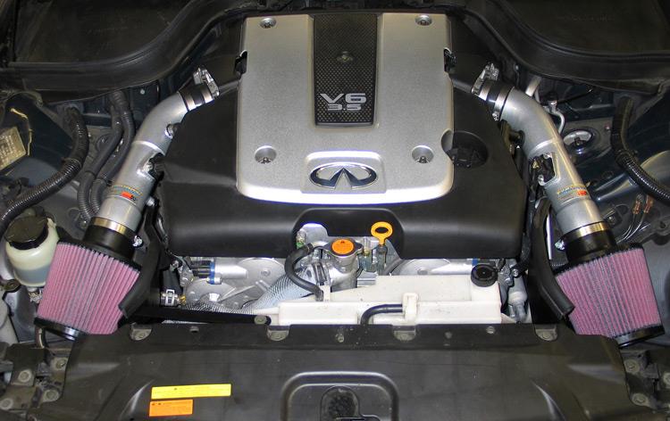 K&N 07-08 G35 Dual Silver Typhoon Short Ram Intakes-Cold Air Intakes-Grocery Getter Performance
