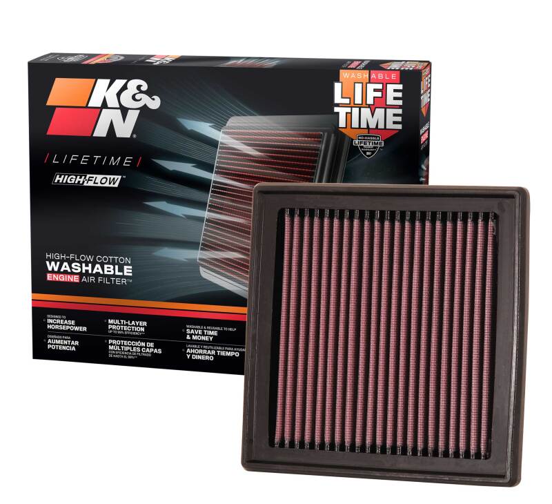 K&N 07-09 350z/370z/G35/G37 Drop In Air Filter-Air Filters - Drop In-Grocery Getter Performance