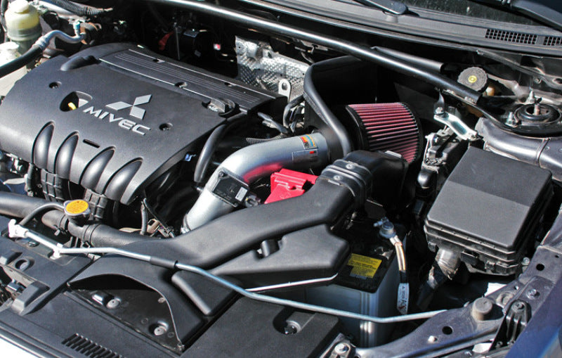 K&N 07 Mitsubishi Lancer L4-2.0L Silver Typhoon Short Ram Intake-Cold Air Intakes-Grocery Getter Performance