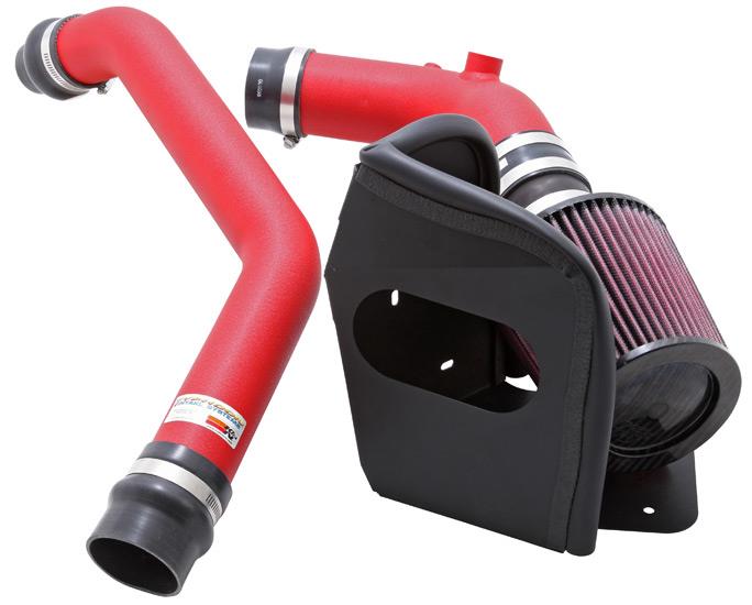 K&N 08-09 Mitsubishi Evo X Wrinkle Red Typhoon Short Ram Intake-Cold Air Intakes-Grocery Getter Performance