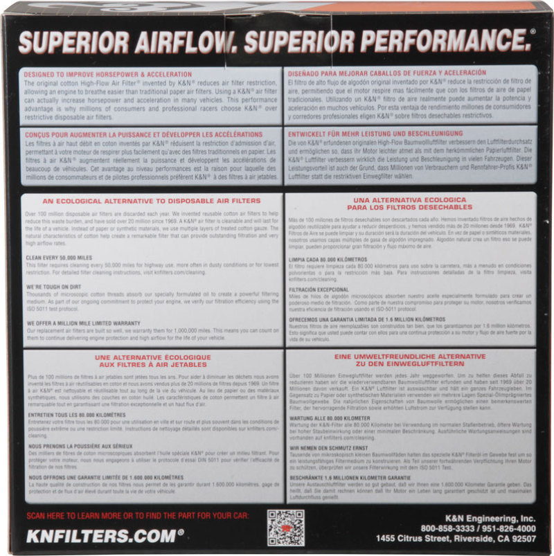 K&N 09+ Nissan GTR Drop In Air Filter-Air Filters - Drop In-Grocery Getter Performance