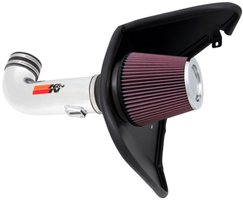 K&N 10 Camaro 6.2L V8 Polished Typhoon Short Ram Intake-Cold Air Intakes-Grocery Getter Performance