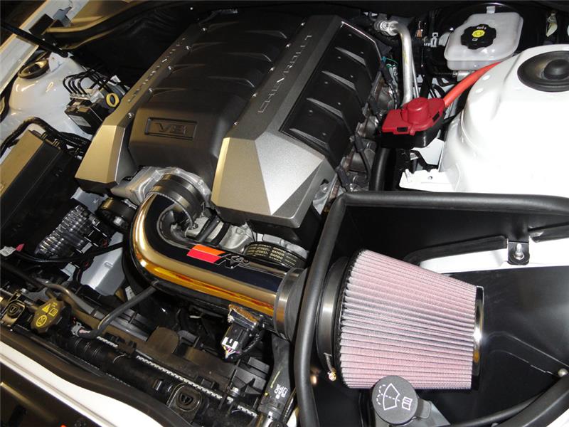 K&N 10 Camaro 6.2L V8 Polished Typhoon Short Ram Intake-Cold Air Intakes-Grocery Getter Performance
