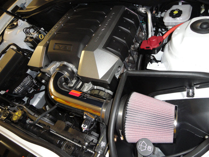 K&N 10 Camaro 6.2L V8 Polished Typhoon Short Ram Intake-Cold Air Intakes-Grocery Getter Performance