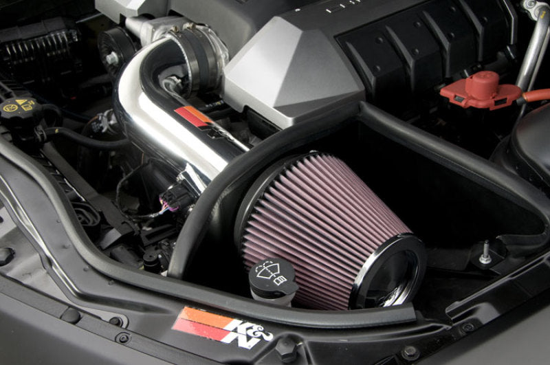 K&N 10 Camaro 6.2L V8 Polished Typhoon Short Ram Intake-Cold Air Intakes-Grocery Getter Performance