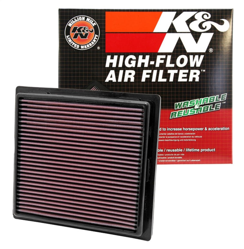 K&N 11 Jeep Grand Cherokee / 11 Dodge Durango Replacement Panel Air Filter-Air Filters - Drop In-Grocery Getter Performance