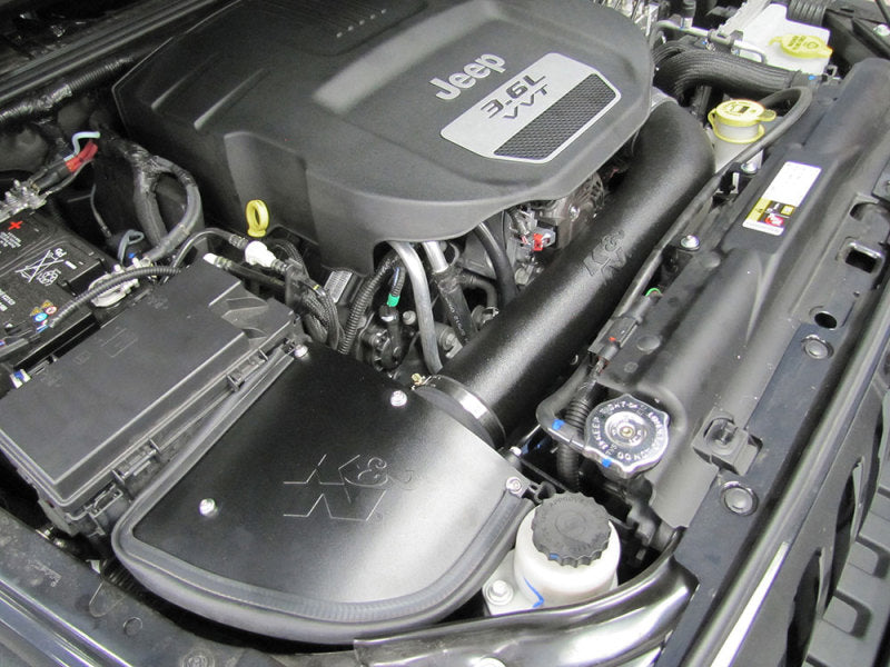 K&N 12-14 Jeep Wrangler V6 3.6L Performance Intake Kit-Cold Air Intakes-Grocery Getter Performance