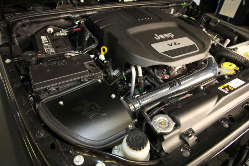 K&N 12-18 Jeep Wrangler V6-3.6L High Flow Performance Intake Kit (12-15 CARB Approved)-Cold Air Intakes-Grocery Getter Performance