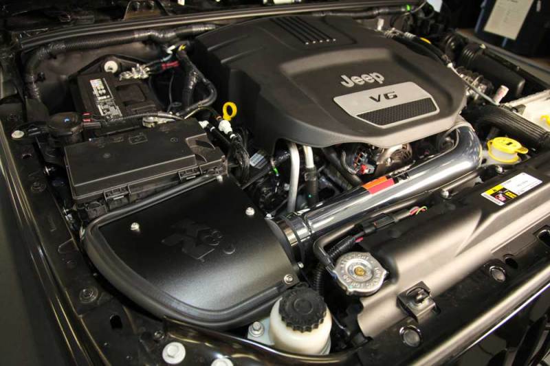 K&N 12-18 Jeep Wrangler V6-3.6L High Flow Performance Intake Kit (12-15 CARB Approved)-Cold Air Intakes-Grocery Getter Performance