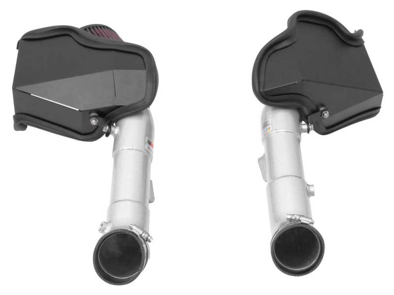 K&N 14-15 Infiniti Q50 3.7L V6 Dual Silver Typhoon Short Ram Intakes-Cold Air Intakes-Grocery Getter Performance