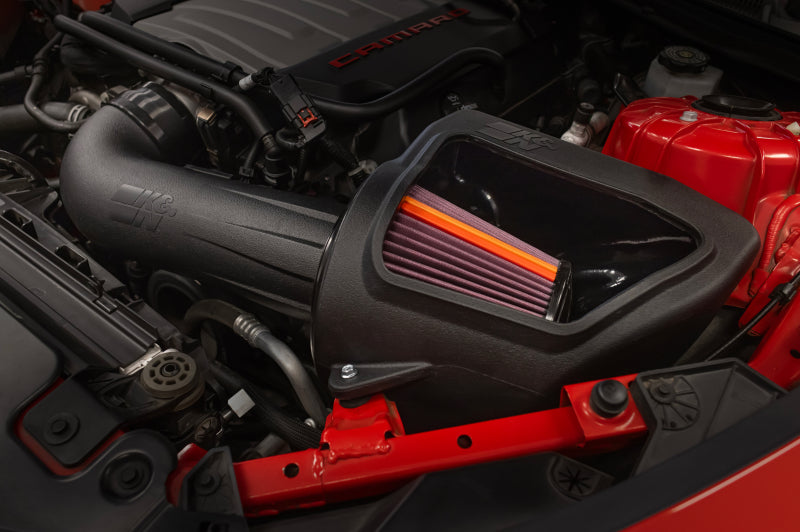 K&N 16-24 Chevy Camaro SS V8-6.2L F Performance Air Intake System-Cold Air Intakes-Grocery Getter Performance