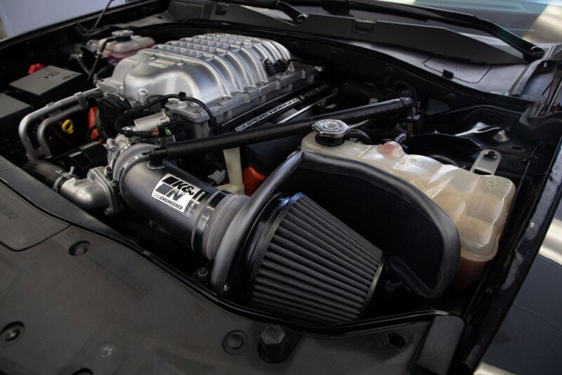 K&N 17-23 Dodge Charger/Challenger Hellcat SC 6.2L V8 DRYFLOW Performance Air Intake System-Cold Air Intakes-Grocery Getter Performance