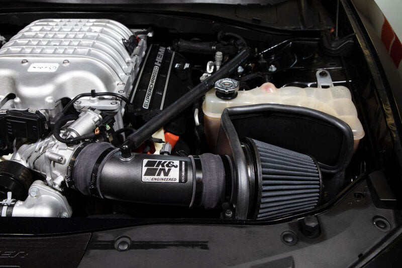 K&N 17-23 Dodge Charger/Challenger Hellcat SC 6.2L V8 DRYFLOW Performance Air Intake System-Cold Air Intakes-Grocery Getter Performance