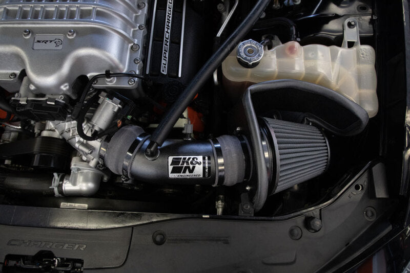 K&N 17-23 Dodge Charger/Challenger Hellcat SC 6.2L V8 DRYFLOW Performance Air Intake System-Cold Air Intakes-Grocery Getter Performance