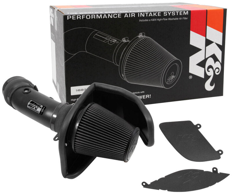 K&N 17-23 Dodge Charger/Challenger Hellcat SC 6.2L V8 DRYFLOW Performance Air Intake System-Cold Air Intakes-Grocery Getter Performance
