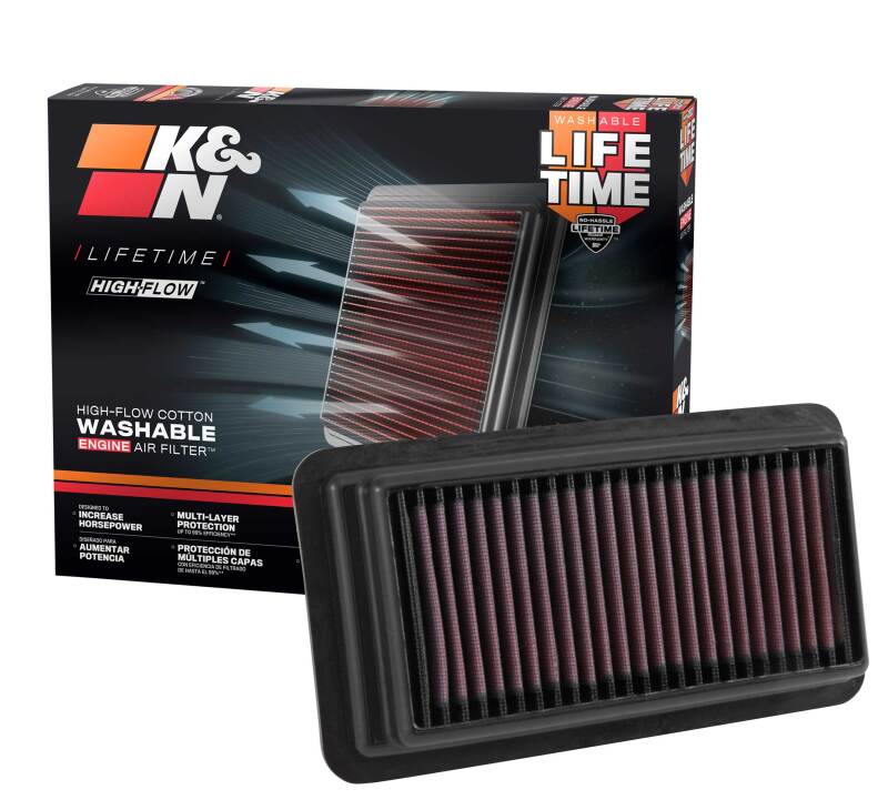 K&N 2016-2017 Honda Civic L4-1.5L F/I Replacement Drop In Air Filter-Air Filters - Drop In-Grocery Getter Performance