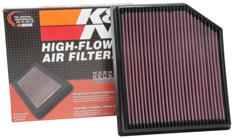 K&N 2018 Jeep Grand Cherokee V8-6.2L F/I Replacement Drop In Air Filter-Air Filters - Drop In-Grocery Getter Performance