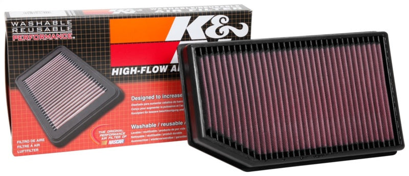 K&N 2018 Jeep Wrangler JL 2.0L/3.6L F/I Drop In Air Filter-Air Filters - Drop In-Grocery Getter Performance