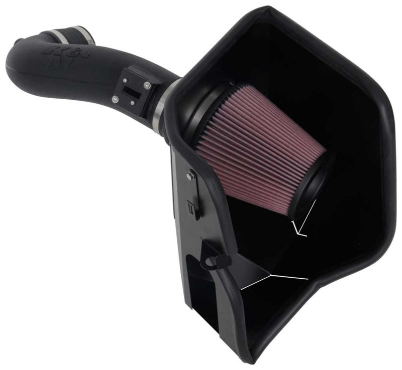 K&N 2019+ Chevrolet 1500 5.3L / 6.2L V8 F/I AirCharger Performance Intake System-Cold Air Intakes-Grocery Getter Performance