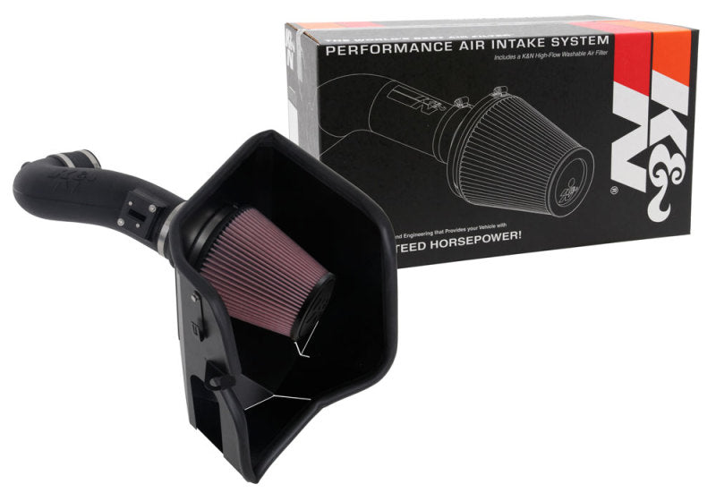 K&N 2019+ Chevrolet 1500 5.3L / 6.2L V8 F/I AirCharger Performance Intake System-Cold Air Intakes-Grocery Getter Performance