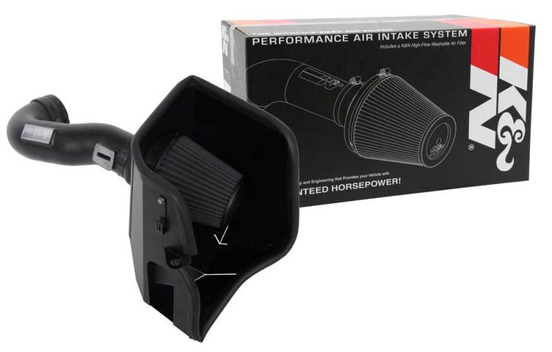 K&N 2019 Chevrolet Silverado 1500 5.3L V8 Black Performance Intake Kit-Cold Air Intakes-Grocery Getter Performance