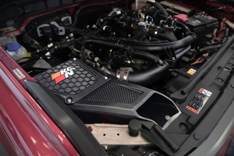 K&N 21-23 Ford Bronco 2.7L V6 F/I DRYFLOW Performance Air Intake System-Cold Air Intakes-Grocery Getter Performance
