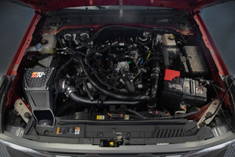 K&N 21-23 Ford Bronco 2.7L V6 F/I DRYFLOW Performance Air Intake System-Cold Air Intakes-Grocery Getter Performance