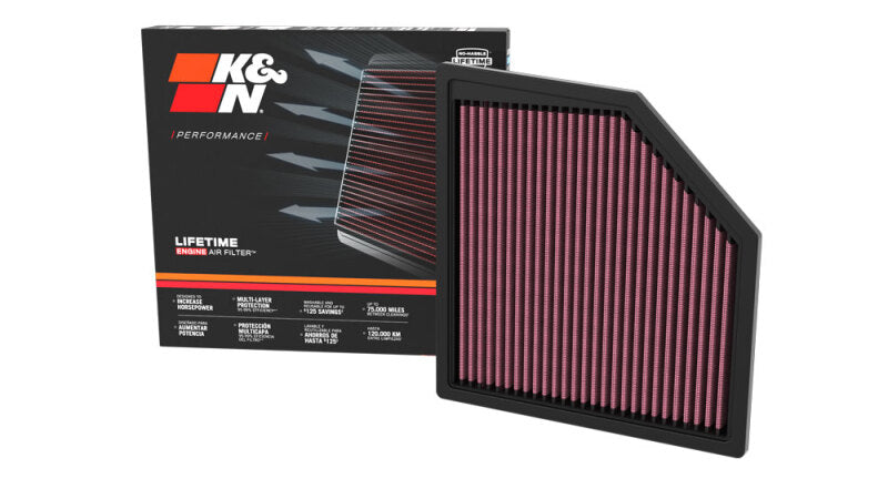 K&N 22-25 BMW X1 High-Flow Engine Air Filter-Air Filters - Drop In-Grocery Getter Performance