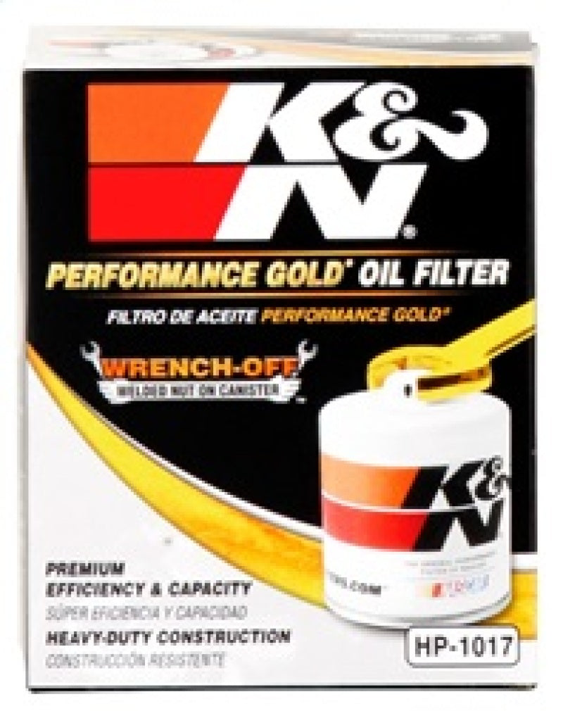 K&N 3.74inch / 2.98 OD Performance Gold Oil Filter-Oil Filters-Grocery Getter Performance