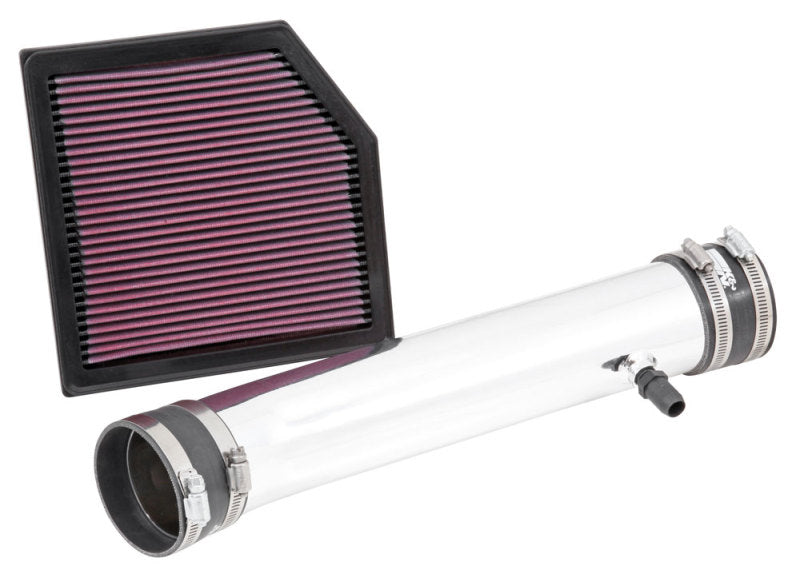 K&N 69 Series Performance Typhoon Intake Kit - Polished for 13-14 Lexus GS350 3.5L V6-Cold Air Intakes-Grocery Getter Performance