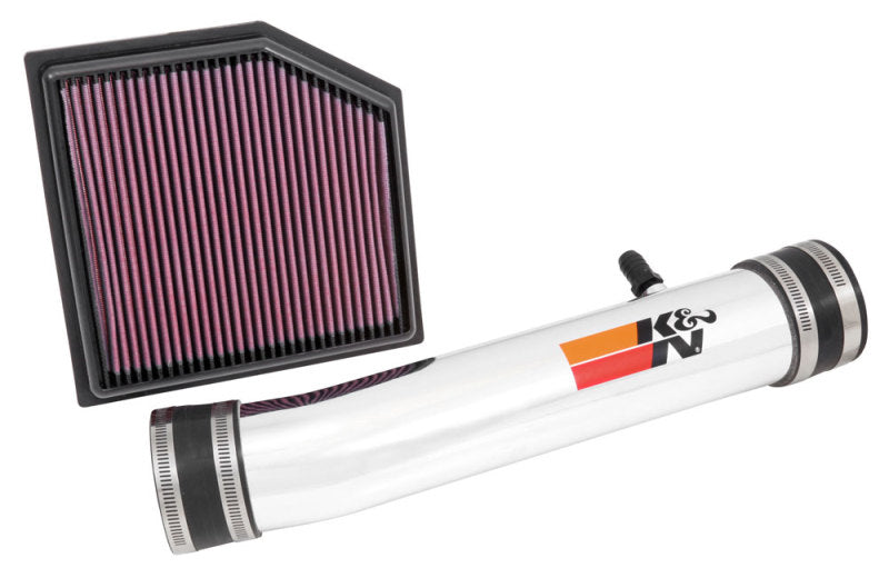 K&N 69 Series Performance Typhoon Intake Kit - Polished for 13-14 Lexus GS350 3.5L V6-Cold Air Intakes-Grocery Getter Performance