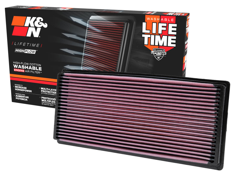K&N 96-02 Jeep Wrangler 2.5L L4 / 96-06 4.0L L4 Drop In Air Filter-Air Filters - Drop In-Grocery Getter Performance
