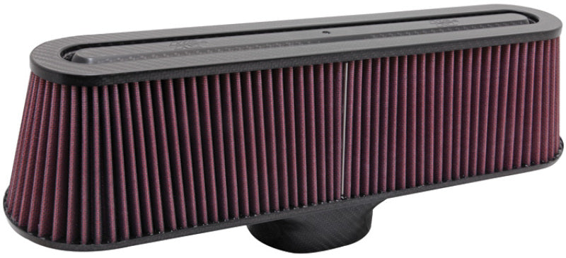 K&N Air Filter with Carbon Fiber Top and Base-Air Filters - Universal Fit-Grocery Getter Performance