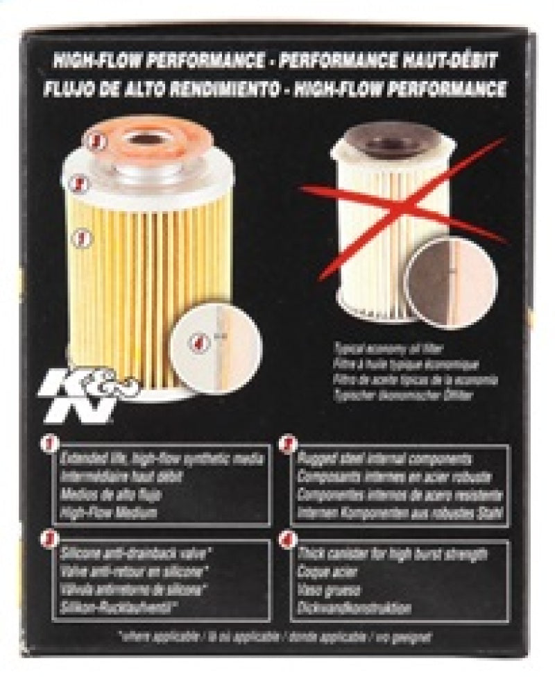 K&N Chevy / Pontiac / GMC / Buick Performance Gold Oil Filter-Oil Filters-Grocery Getter Performance