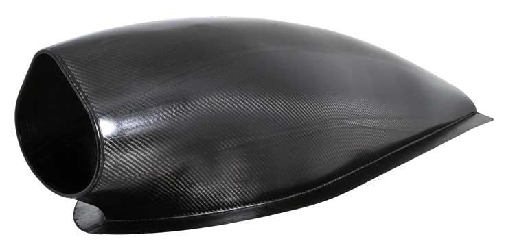 K&N Filter Univ Air Filter Carbon Fiber Top/Base Oval FLG 12x3-1/2in B / 11x2-1/2in T / 5-3/4in H-Air Filters - Universal Fit-Grocery Getter Performance