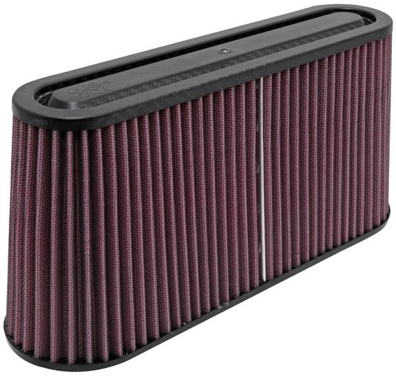 K&N Filter Univ Air Filter Carbon Fiber Top/Base Oval FLG 12x3-1/2in B / 11x2-1/2in T / 5-3/4in H-Air Filters - Universal Fit-Grocery Getter Performance