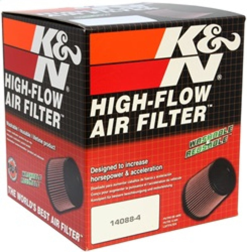 K&N Filter Universal Rubber Filter 4in Flg 6 17/32in OD 8 21/32in H-Air Filters - Universal Fit-Grocery Getter Performance