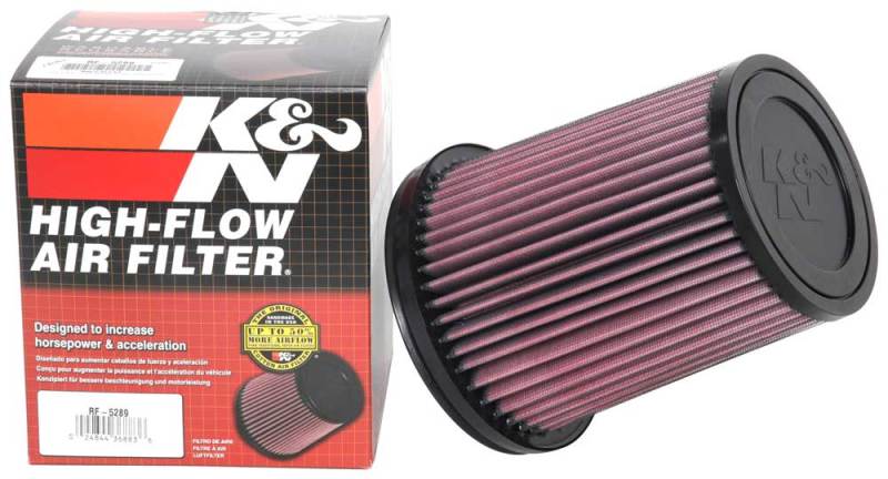 K&N Filter Universal Rubber Filter 4in Flg 6 17/32in OD 8 21/32in H-Air Filters - Universal Fit-Grocery Getter Performance