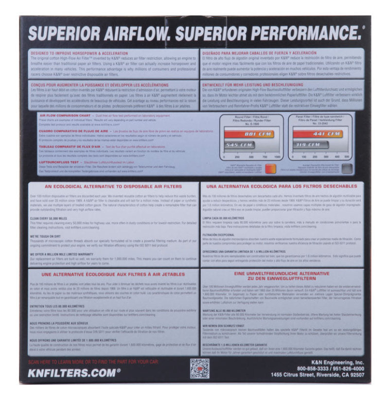 K&N Replacement Air Filter GM CARS & TRUCKS V6,V8 1981-95-Air Filters - Drop In-Grocery Getter Performance