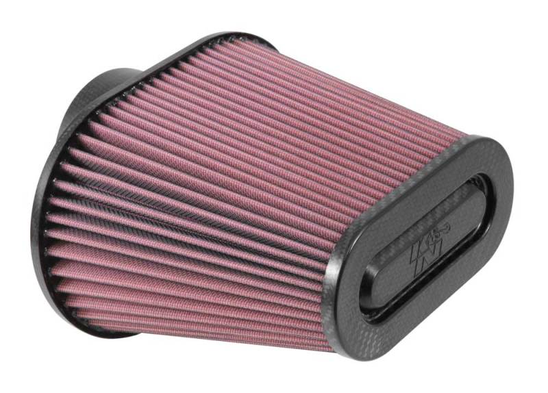 K&N Universal Air Filter 3 11/16in Flange x 8 3/4 x 5 1/2in Base x 6 3/8 x 3 3/16in Top x 7in Height-Air Filters - Universal Fit-Grocery Getter Performance